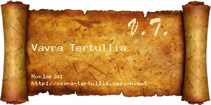 Vavra Tertullia névjegykártya